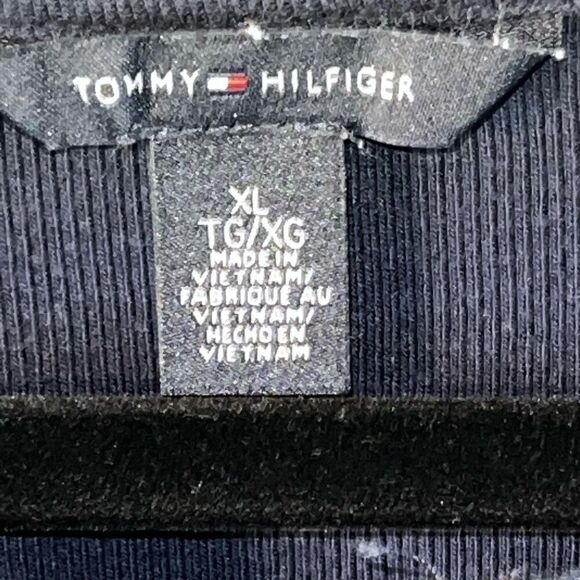 Tommy Hilfiger 1/4 Button Top Women’s XLarge Blue Long Sleeve Ruffled Neck & Hem - Picture 6 of 11